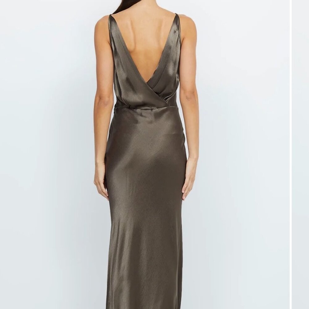 Bec & Bridge Ti Amo V Maxi Dress - Midnight Olive (US Size 6)